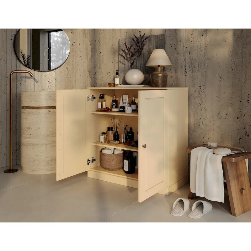 Palace Imports 100% Solid Wood 32 Bathroom Cabinet with Solid Doors and Adjustable Shelves