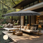 MAISON ARTS 15ft Double-Sided Patio Extra Large Twin Umbrella with Base Included