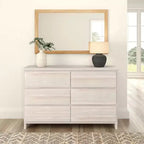 Solid Wood Farmhouse 6 Drawer Dresser