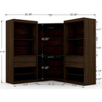 Mulberry 2.0 Semi Open 3 Sectional Modern 4 Drawer Wardrobe Corner Closet Set of 3