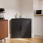 Dovelina Corner Cabinet with Adjustable Shelves Sideboard Buffet Wine Cabinet Kitchen and Dining Cabinet with Wood Doors - 31H x 31W, 36H x 31W