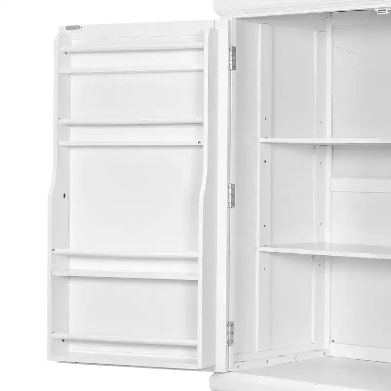 Whisen 73 Freestanding Wooden Kitchen Pantry Cabinet with Drawers and Adjustable Shelves for Storage and Organization in Dining Room or Kitchen