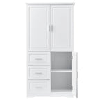 Tall and Wide Storage Cabinet with Doors for Bathroom/Office
