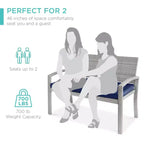 Best Choice Products 2-Person Outdoor Wicker Bench Garden Patio Porch Furniture w/ 700lb Capacity, Cushion
