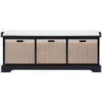 SAFAVIEH Fiorello 3-Drawer with Cushion Storage Bench - 47.3 W x 15 L x 19 H - 47Wx15Dx19H