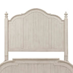 Farmhouse Cottage Queen Poster Bed ¨C Antique White with Chestnut Tops