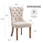 Dining Chairs Set of 6, Luxury Upholstered Velvet Kitchen Chairs Side Chair with Padded Seat Back and Solid Wood Legs - N/A
