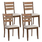 Slat Back Wood Dining Chairs Set of 4