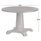 Lifestorey 4pc Kerrington Channel Back Banquette Dining Set Walnut/Cream: Linen-Look Fabric, Pedestal Table