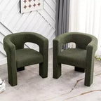 Set of 2 28 Wide Boucle Upholstered Square Armchair - Kinwell