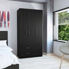 FM Furniture Eureka 3 Door Armoire with 2 Drawers, Inner Shelves, and Rod