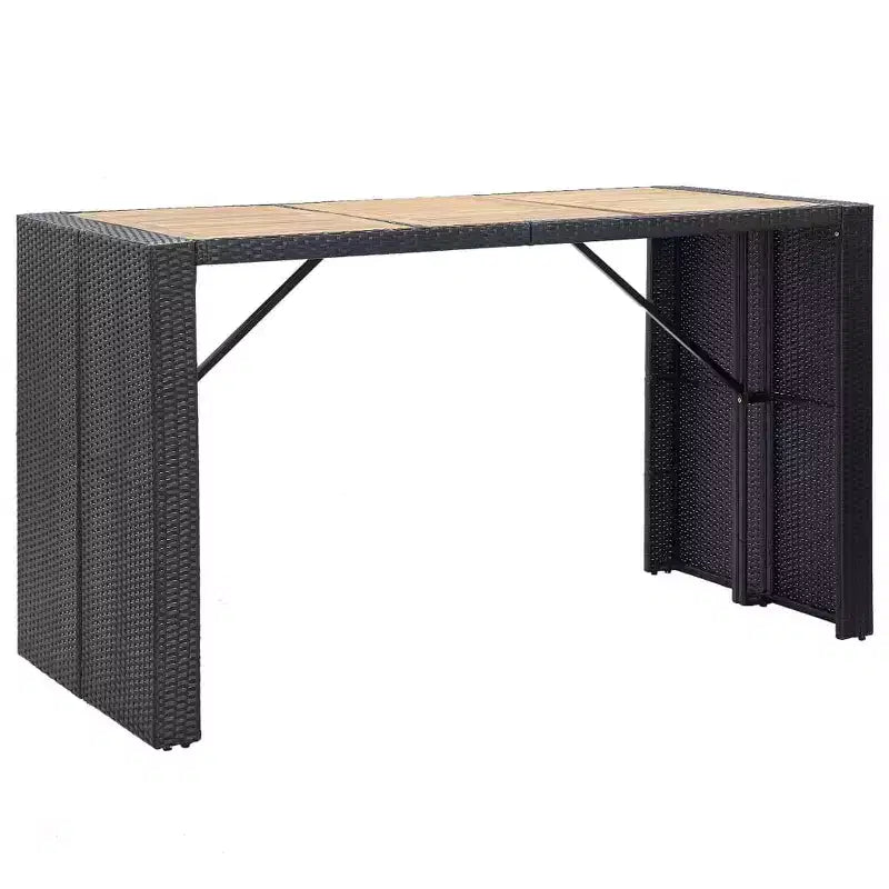 vidaXL Patio Bar Set 7 Piece Outdoor Bar Table and Chairs Poly Rattan Black