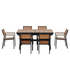 7-Piece Outdoor Extendable Dining Set with Extendable Table and 6 Armrest Chair
