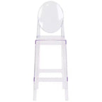 Emma and Oliver Ghost Barstool with Oval Back in Transparent Crystal