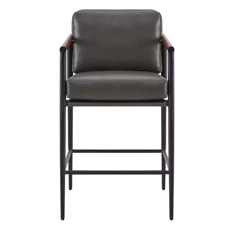 Spruce&Spring Modern Counter Stools with Arm & Metal Frame Set of 2