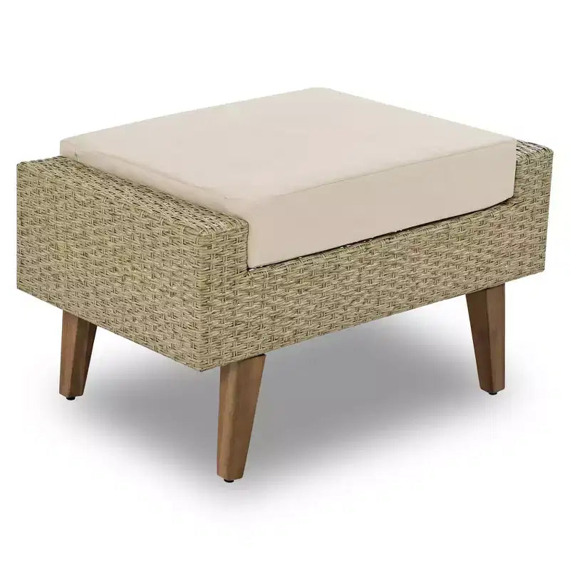 Whisen 6-Pieces All Weather PE Wicker Sofa Set, Outdoor Rattan sofa With Double Cushions