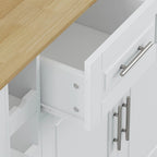 Grondin Multi-Functional Kitchen Island Cart with Solid Wood Drop Leaf, 2 Doors, 2 Drawers,Wine Rack and Spice Rack