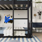 Triple Twin Bunk for Kids, Twin over Twin over Twin Detachable Bunk Bed with Ladder and Guardrail, Separate into 3 Beds