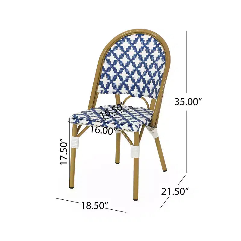 Christopher Knight Home Baron Bistro Chairs with Woven Rattan and Aluminum Frame (Set of 4)