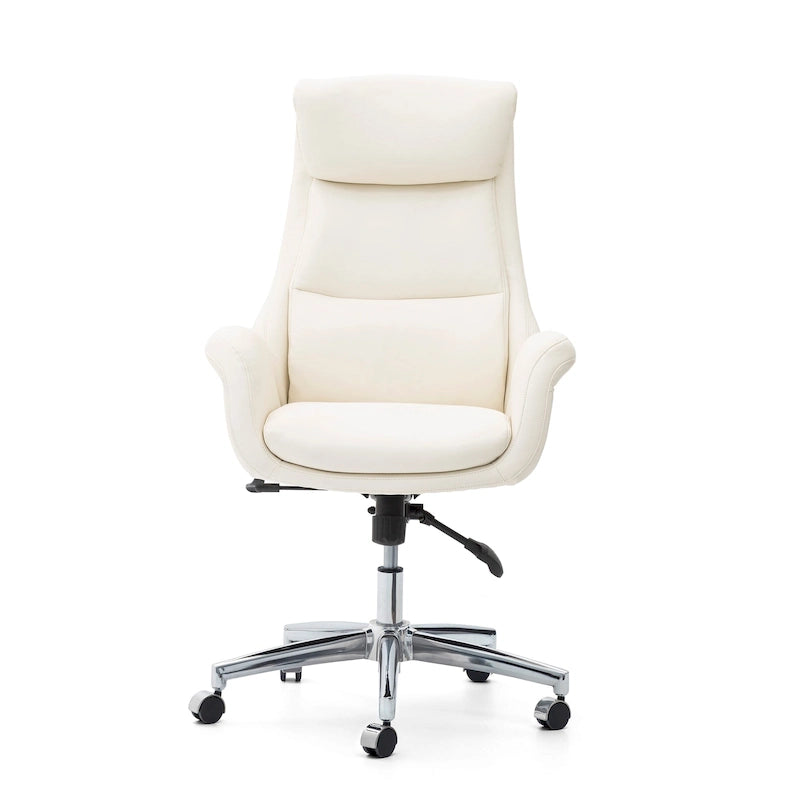 Glitzhome 48-inch Mid-century Adjustable Swivel Faux Leather Office Chair