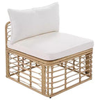 Whisen Weather-Resistant Rattan Outdoor Sectional Sofa Set Patio Couch Set with Thick Cushions and Pillows, Freely Combined Conversation Sets