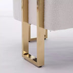 Set of 2 Modern Upholstered Accent Chairs with Gold Metal Legs for Living Room, Bedroom, or Office