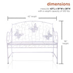 Alpine Corporation 44L Indoor/Outdoor 2-Person Classic Metal Garden Bench