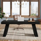 63 Inches Wood Executive Desk, Large Home Office Computer Desk