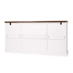 Zeus & Ruta 63 Farmhouse Storage Cabinet with Barn Door, 2 Drawers, Adjustable Shelves, Coffee Bar Buffet for Kitchen, Entryway, Dining Room