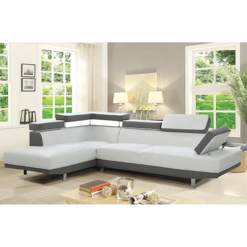 Riveredge 109 in. W 2-piece Faux Leather L Shape Sectional Sofa - 76L x 109W x 28H