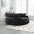 Comfortable Oversized Double Loaf High Back Round Sofa Bed with Armrests