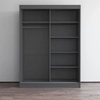Mirrored 2-Door Wardrobe Armoire with High-Gloss Finish | 47 or 59 Wide