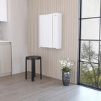 Foldable Table Tacoma, Seven Interior Shelves, White Finish,High quality and durable