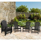 Vrakae 6 Pcs Patio HDPE All-Weather Stacking Adirondack Chair