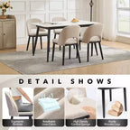 Dining Chairs Set of 4/6, Upholstered Kitchen Dining Room Chair, Linen Fabric Farmhouse Dinner Chair with Leveling Feet for Dining Room, Living Room