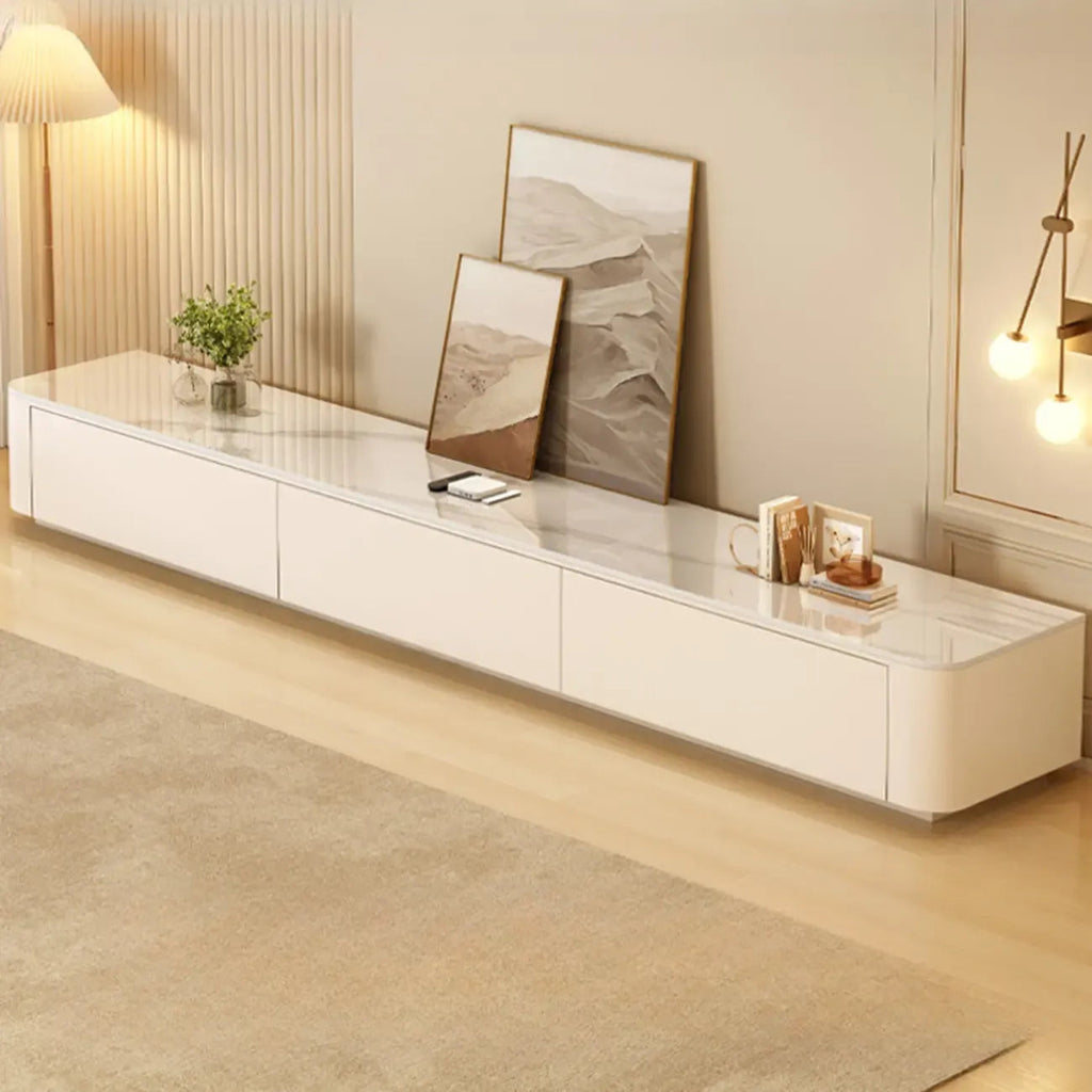 Modern Wooden TV Stand with Drawers and Cable Management