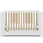4-in-1 Convertible Crib with Drawer & Detachable Bookshelves, Adjustable Mattress Base
