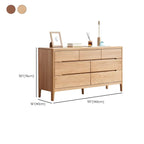 Traditional Natural Oak Wood Double Dresser for Bedroom