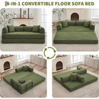 2 in 1 Convertible Sofa Bed, comfortable Folding Corduroy Sofa Bed with Deep Seat and Wide Armrests, Boneless Sofa, for Living Room, Apartments
