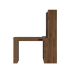 46-Inch L-Shaped Corner Desk with Bookshelf and Drawers
