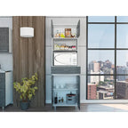 Caribe Microwave Cabinet, Four Legs, One Drawer, Double Door, One Shelf -White