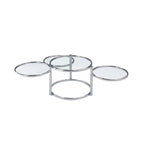 Modern Motion Clear Glass and Chorme Coffee Table
