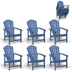 Vrakae 6 Pcs Patio HDPE All-Weather Stacking Adirondack Chair