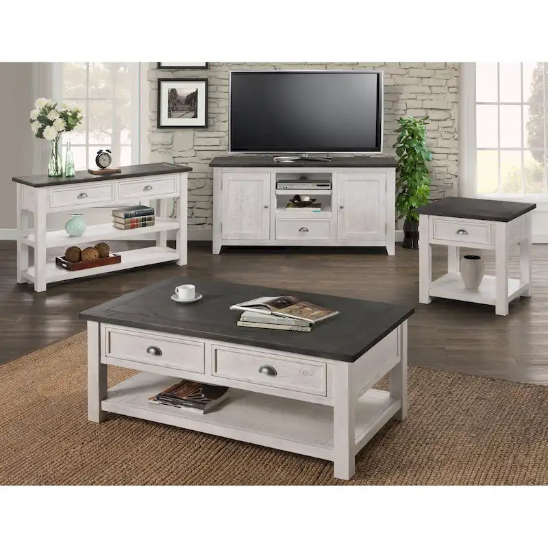 The Gray Barn Downington Solid Wood 2-Drawer Coffee Table
