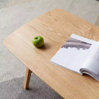 GDFStudio Wright Modern Solid Oak Wood Rectangle Coffee Table With Storage Shelf