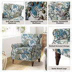 Araceli Traditional Wooden Upholstered Floral Armchair with Wingback and Nailhead Trim| ART OF LIVING DESIGNS