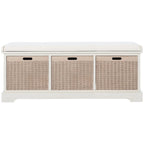 SAFAVIEH Fiorello 3-Drawer with Cushion Storage Bench - 47.3 W x 15 L x 19 H - 47Wx15Dx19H