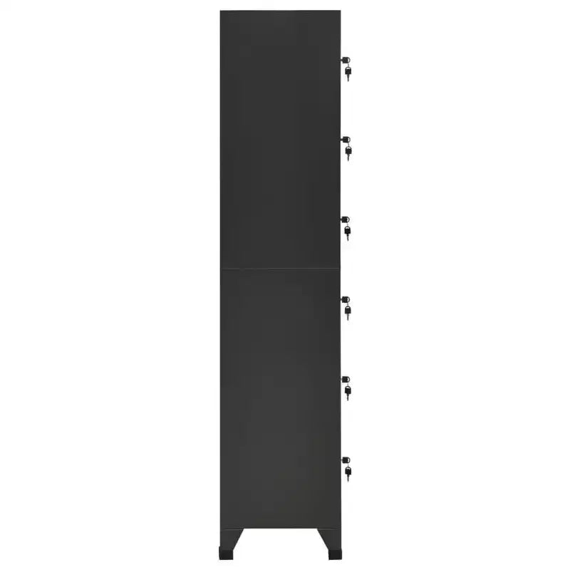 Anthracite 6-Door Steel Locker Cabinet, Multi-User
