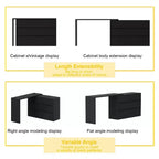 Smart Rotatable/Extendable Buffet Sideboard with 6 Drawers, Extended Countertop, Non-slip Mat, Rotating Dining Table, Kitchen Island Pantry