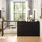 Smart Rotatable/Extendable Buffet Sideboard with 6 Drawers, Extended Countertop, Non-slip Mat, Rotating Dining Table, Kitchen Island Pantry